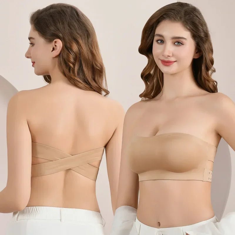BellaForme - trägerloser Seamless BH - mit Frontverschluss & ohne Bügel - perfekt für Tops, Kleider & Off - Shoulder - Looks - atmungsaktiv & mit verstellbaren Trägern - épure paris