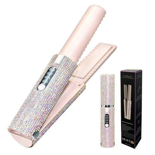 GlamBrush Pro - 2 - in - 1 Kabelloser Haarglätter & Lockenstab - glattes Haar oder weiche Locken - Anti - Frizz - Technologie, Ionenfunktion & wiederaufladbar - kompakt für unterwegs - épure paris