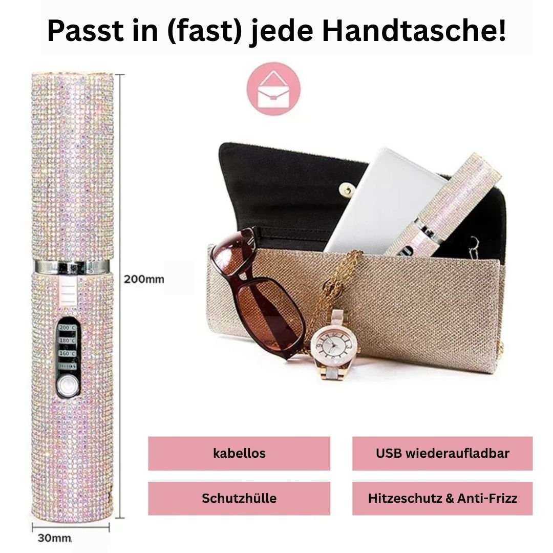 GlamBrush Pro - 2 - in - 1 Kabelloser Haarglätter & Lockenstab - glattes Haar oder weiche Locken - Anti - Frizz - Technologie, Ionenfunktion & wiederaufladbar - kompakt für unterwegs - épure paris