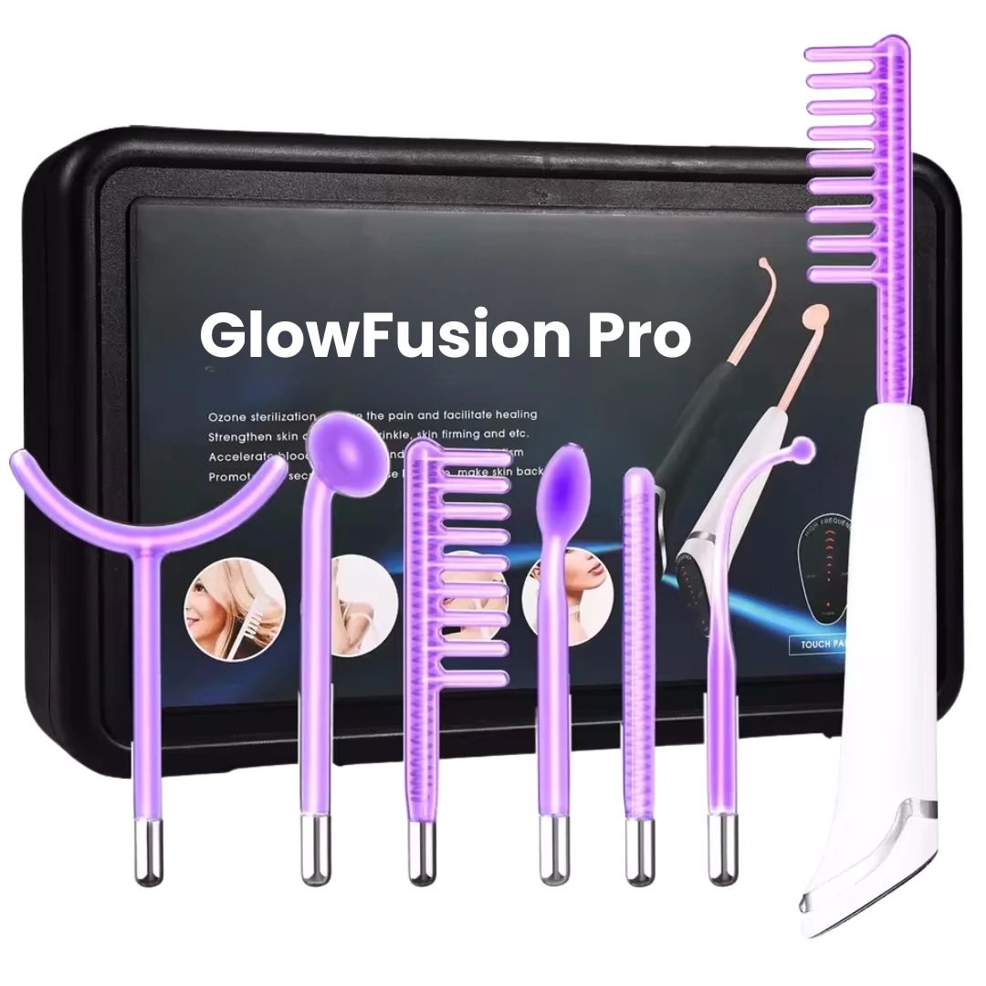 GlowFusion Pro – 6 - in - 1 Elektrotherapie & Hochfrequenzgerät - Anti - Aging, Hautreinigung, Aknebehandlung & Haarwuchs - für Gesicht & Kopfhaut - épure paris