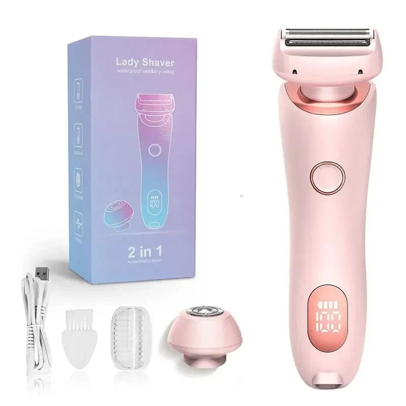 GlowShave - 2 - in - 1 Rasierer & Bikini - Trimmer - sanfte Haarentfernung, präzise Rasur - kabellos, wasserdicht & wiederaufladbar - für alle Körperzonen inkl. Intimbereich - épure paris