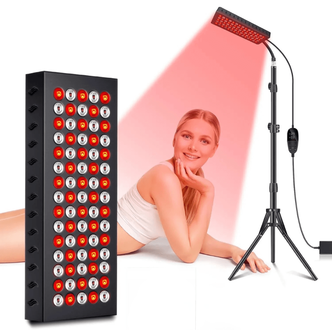GlowTherapy - Infrarot Rotlichtlampe mit Ständer & Timer - reduziert Stress, entspannt Muskeln & verbessert Hautbild - Anti - Aging, Stressabbau & Muskelheilung - épure paris