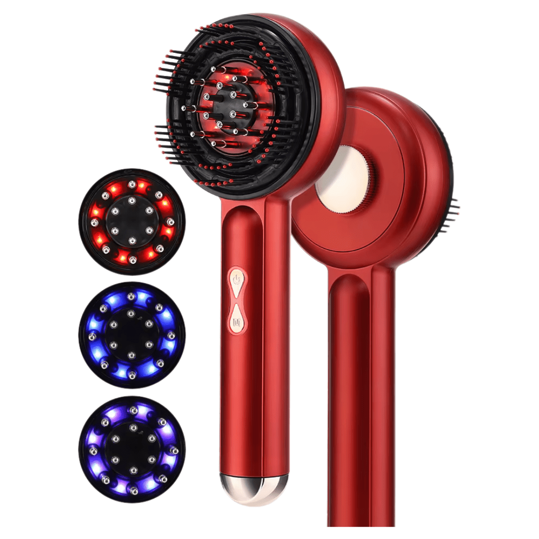 HairGlow Pro - 3 - in - 1 Rotlicht Haarmassagegerät - Fördert Haarwuchs & stimuliert Kopfhaut mit Öl - Applikator Funktion - Für kräftiges Haar & gesunde Kopfhaut - épure paris