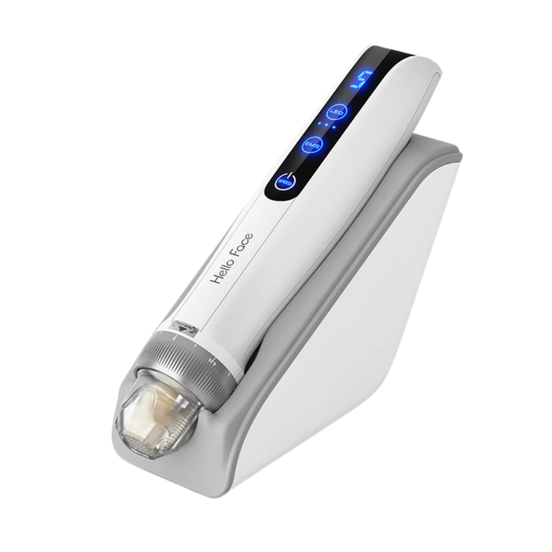 HelloFace - 2 - in - 1 Microneedling & Licht - Therapie - für glattere Haut, feine Poren & frisches Hautbild - gegen Hautalterung, Akne - Narben & müde Haut - Anti - Aging - épure paris