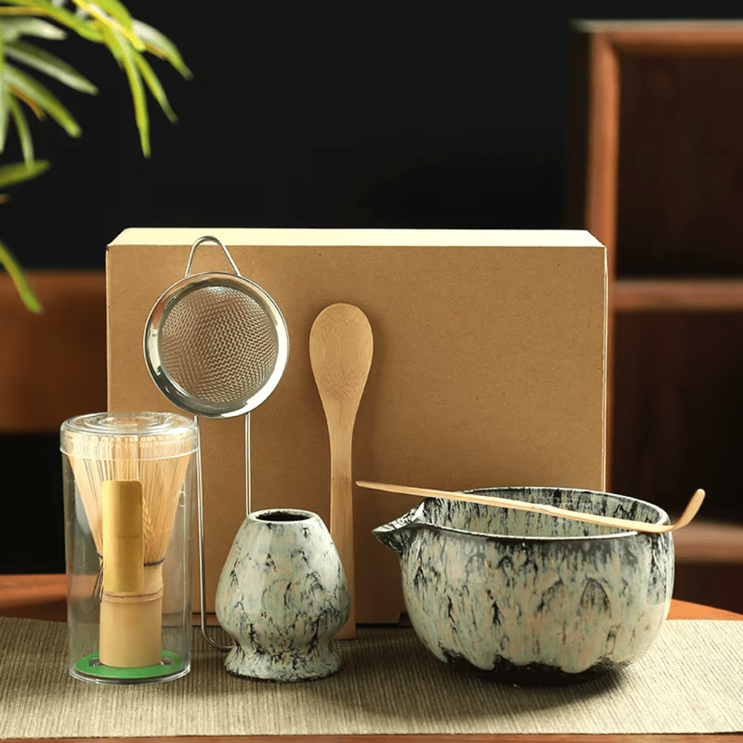 MatchaRitual - 6 - teiliges Matcha Set - Handgefertigte Bambus - Tools & Schale für cremigen Matcha & authentische Zubereitung - épure paris