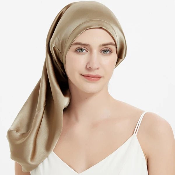 SilkDream - Schlafhaube aus 100 % Maulbeerseide - schützt langes & empfindliches Haar – gegen Frizz & Haarbruch - verstellbar, atmungsaktiv & sanft zur Kopfhaut - épure paris