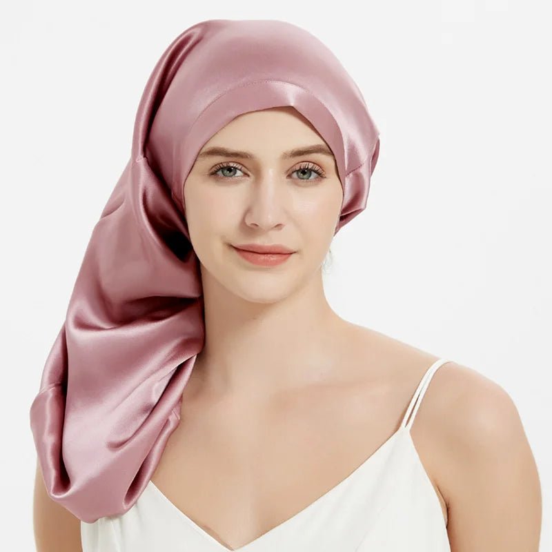 SilkDream - Schlafhaube aus 100 % Maulbeerseide - schützt langes & empfindliches Haar – gegen Frizz & Haarbruch - verstellbar, atmungsaktiv & sanft zur Kopfhaut - épure paris