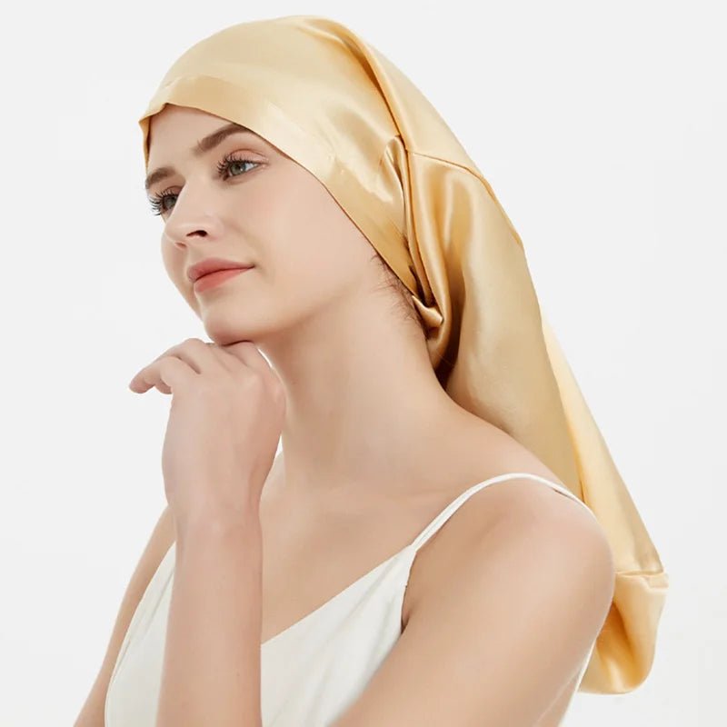 SilkDream - Schlafhaube aus 100 % Maulbeerseide - schützt langes & empfindliches Haar – gegen Frizz & Haarbruch - verstellbar, atmungsaktiv & sanft zur Kopfhaut - épure paris