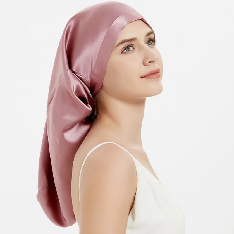 SilkDream - Schlafhaube aus 100 % Maulbeerseide - schützt langes & empfindliches Haar – gegen Frizz & Haarbruch - verstellbar, atmungsaktiv & sanft zur Kopfhaut - épure paris