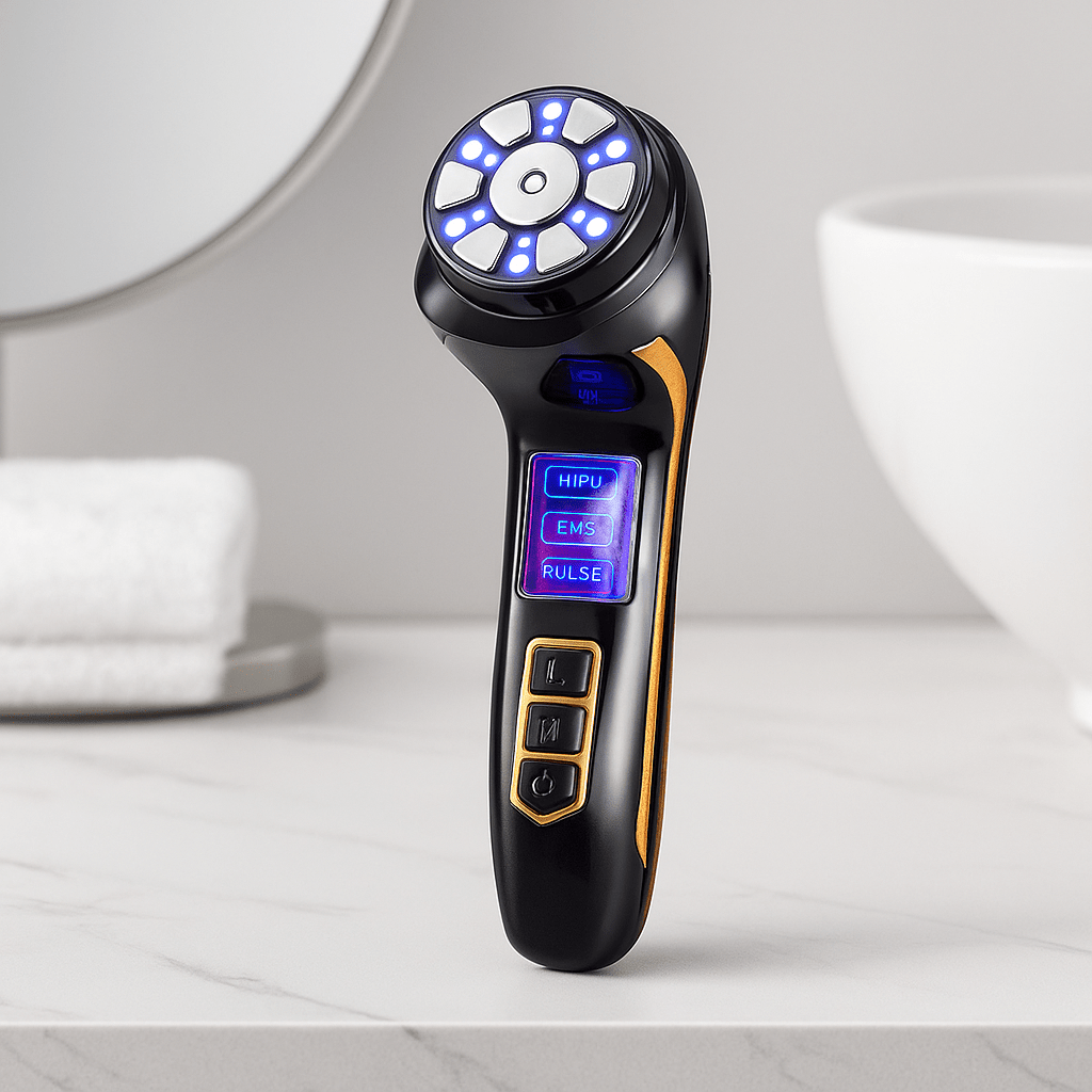 SlimGlow Pro - 4 - in - 1 EMS Ultraschallgerät - straffe Haut, weniger Falten & Lifting - Effekt - Gesicht & Körper - épure paris