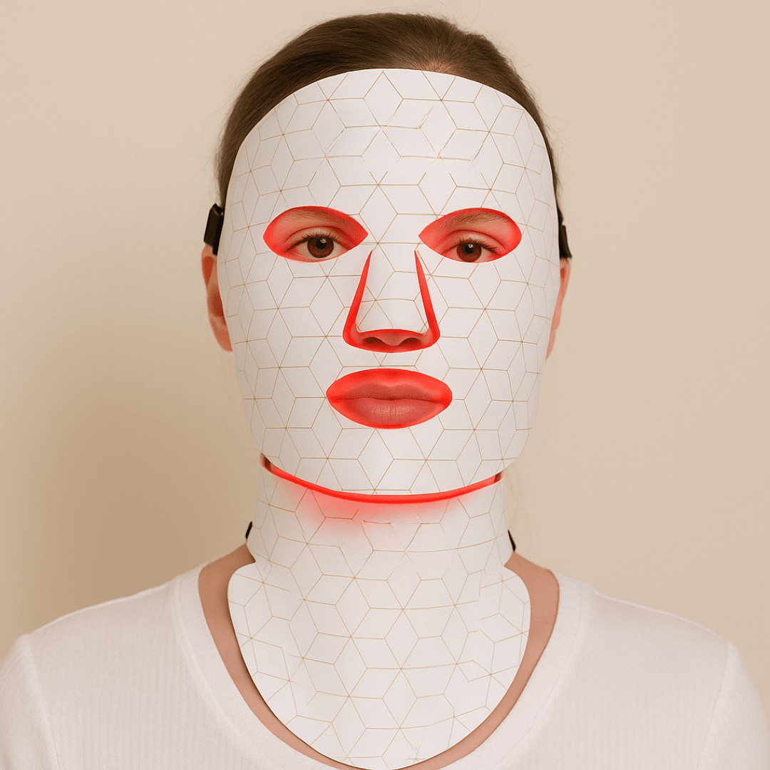 VitaRed - Rotlicht Gesichtsmaske LED - Lichttherapie für straffere Haut, Faltenminderung & Tiefenpflege gegen Hautalterung - épure paris