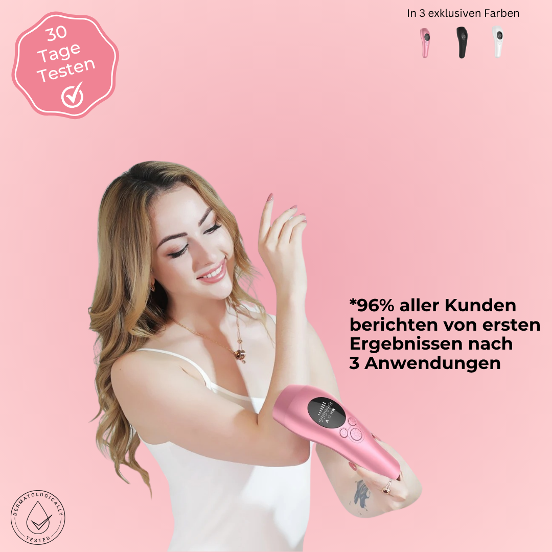 LunaSkin - IPL Haarentfernungsgerät mit Kühlfunktion – Dauerhafte & schmerzfreie Haarentfernung für sensible Haut & alle Körperzonen - kein Rasieren mehr