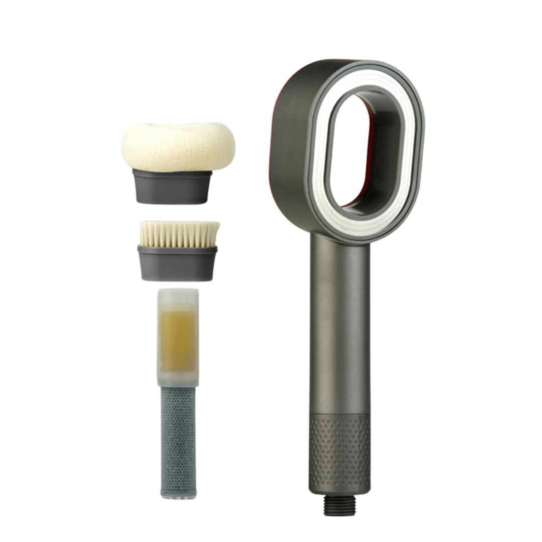 AquaGlow - Premium Duschkopf mit Filter & Spa - Effekt - für klare + weiche Haut & glänzendes Haar - weniger Kalk & reduzierten Wasserverbrauch - ideal für empfindliche Haut - épure paris