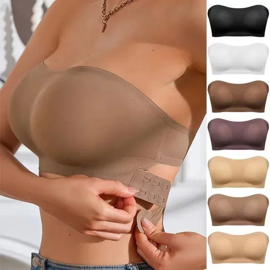 BellaForme - trägerloser Seamless BH - mit Frontverschluss & ohne Bügel - perfekt für Tops, Kleider & Off - Shoulder - Looks - atmungsaktiv & mit verstellbaren Trägern - épure paris