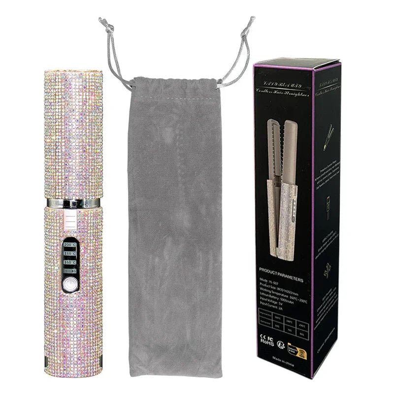 GlamBrush Pro - 2 - in - 1 Kabelloser Haarglätter & Lockenstab - glattes Haar oder weiche Locken - Anti - Frizz - Technologie, Ionenfunktion & wiederaufladbar - kompakt für unterwegs - épure paris