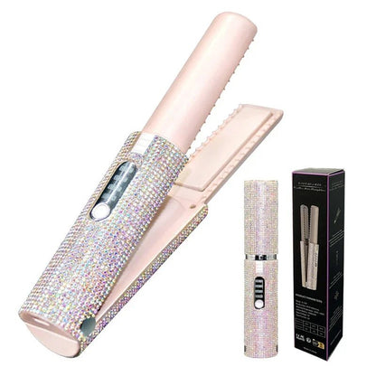 GlamBrush Pro - 2 - in - 1 Kabelloser Haarglätter & Lockenstab - glattes Haar oder weiche Locken - Anti - Frizz - Technologie, Ionenfunktion & wiederaufladbar - kompakt für unterwegs - épure paris