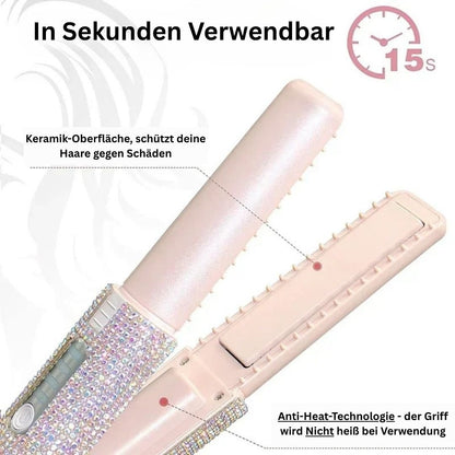 GlamBrush Pro - 2 - in - 1 Kabelloser Haarglätter & Lockenstab - glattes Haar oder weiche Locken - Anti - Frizz - Technologie, Ionenfunktion & wiederaufladbar - kompakt für unterwegs - épure paris