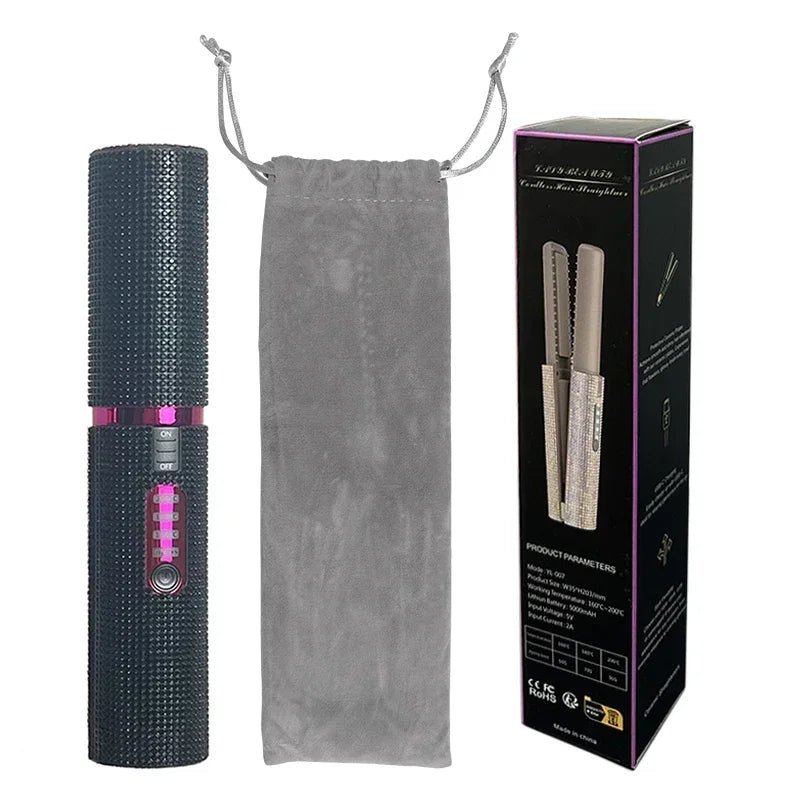 GlamBrush Pro - 2 - in - 1 Kabelloser Haarglätter & Lockenstab - glattes Haar oder weiche Locken - Anti - Frizz - Technologie, Ionenfunktion & wiederaufladbar - kompakt für unterwegs - épure paris