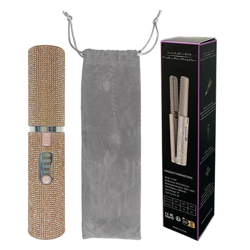 GlamBrush Pro - 2 - in - 1 Kabelloser Haarglätter & Lockenstab - glattes Haar oder weiche Locken - Anti - Frizz - Technologie, Ionenfunktion & wiederaufladbar - kompakt für unterwegs - épure paris