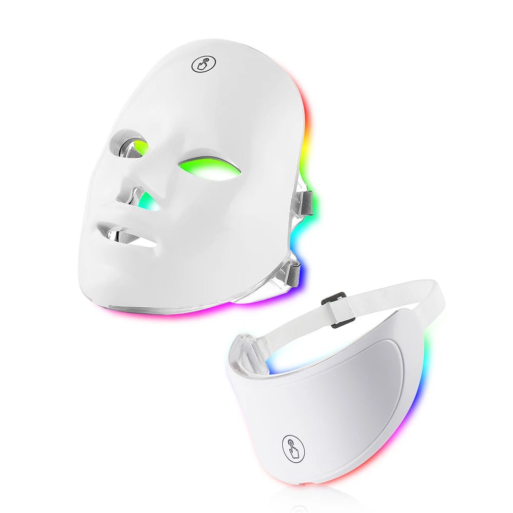 GlowDerm - LED Lichttherapie Maske mit Halsaufsatz - reduziert Falten, strafft Haut & schenkt jugendlichen Glow - Lifting & Anti - Aging - Gesicht, Hals & Dekolleté - épure paris