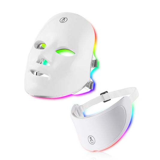 GlowDerm - LED Lichttherapie Maske mit Halsaufsatz - reduziert Falten, strafft Haut & schenkt jugendlichen Glow - Lifting & Anti - Aging - Gesicht, Hals & Dekolleté - épure paris