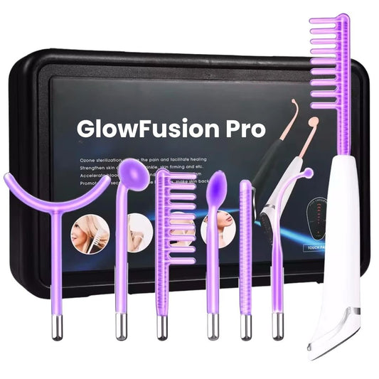 GlowFusion Pro – 6 - in - 1 Elektrotherapie & Hochfrequenzgerät - Anti - Aging, Hautreinigung, Aknebehandlung & Haarwuchs - für Gesicht & Kopfhaut - épure paris