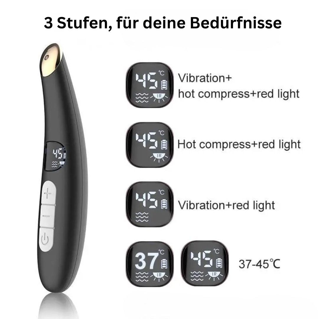 LiftSkin Pro - Vibrations - Massagegerät mit Rotlicht & Wärmefunktion - bekämpft Augenringe, Fältchen & Tränensäcke – Anti - Aging & Lifting - Effekt - für Gesicht und Hals - épure paris