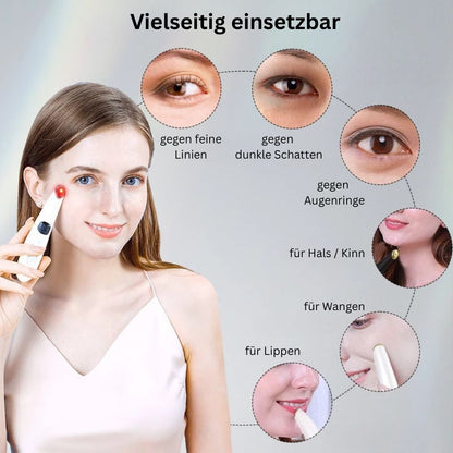 LiftSkin Pro - Vibrations - Massagegerät mit Rotlicht & Wärmefunktion - bekämpft Augenringe, Fältchen & Tränensäcke – Anti - Aging & Lifting - Effekt - für Gesicht und Hals - épure paris
