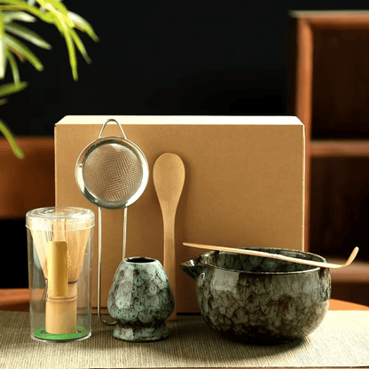 MatchaRitual - 6 - teiliges Matcha Set - Handgefertigte Bambus - Tools & Schale für cremigen Matcha & authentische Zubereitung - épure paris