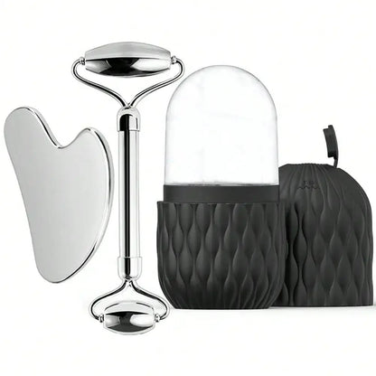 PureGlow Set - Gua Sha & Gesichtsroller - fördert Hautstraffung, verbessert den Teint & reduziert Augenringe - straffe Konturen, Lymphdrainage & Anti - Aging - épure paris
