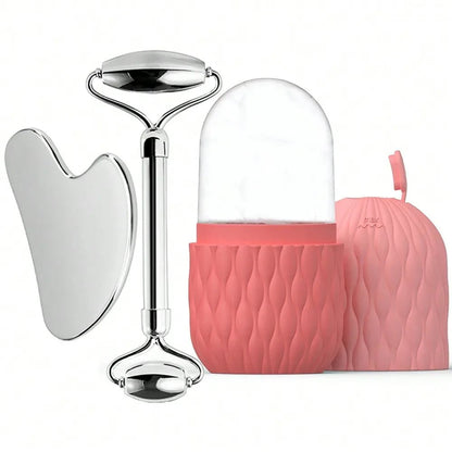 PureGlow Set - Gua Sha & Gesichtsroller - fördert Hautstraffung, verbessert den Teint & reduziert Augenringe - straffe Konturen, Lymphdrainage & Anti - Aging - épure paris