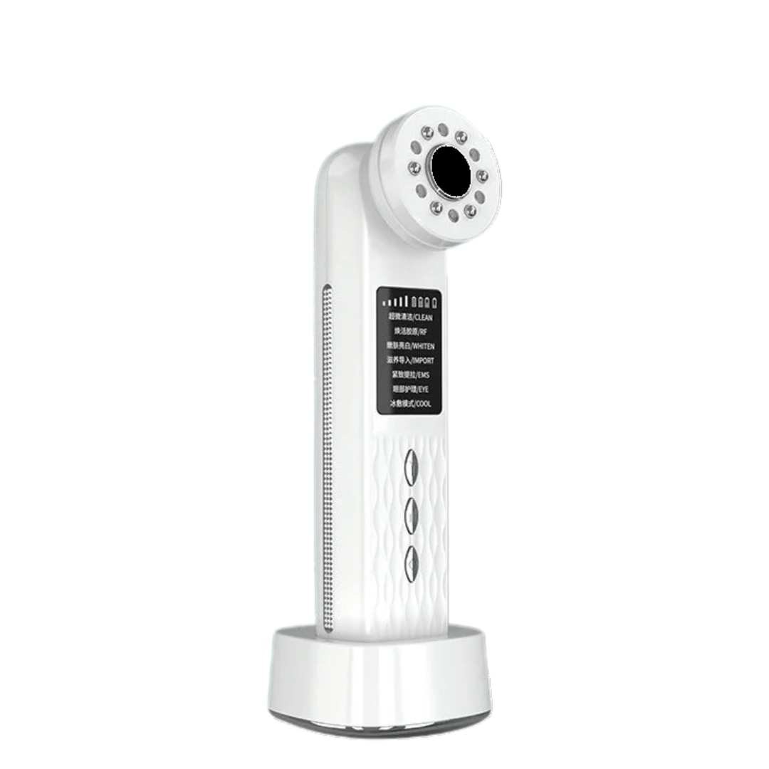 SkinVibe Pro - EMS & RF Gesichtspflegegerät - verfeinert Hautbild reduziert Falten & Augenringe - Anti - Aging, Hautstraffung, Porenverfeinerung & Lichttherapie - Kollagenaktivierung - épure paris