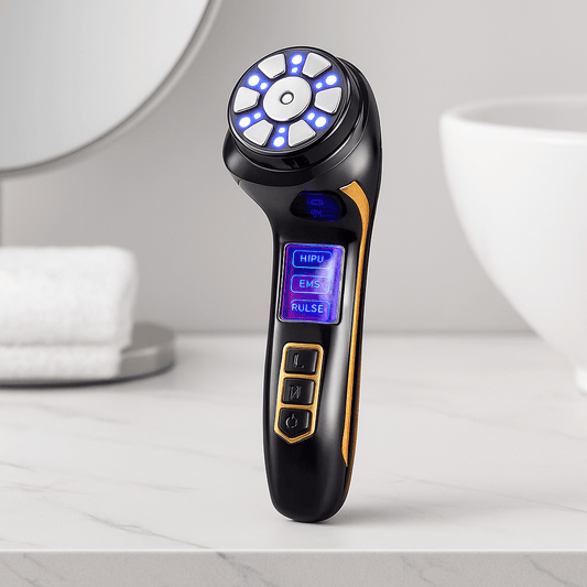 SlimGlow Pro - 4 - in - 1 EMS Ultraschallgerät - straffe Haut, weniger Falten & Lifting - Effekt - Gesicht & Körper - épure paris