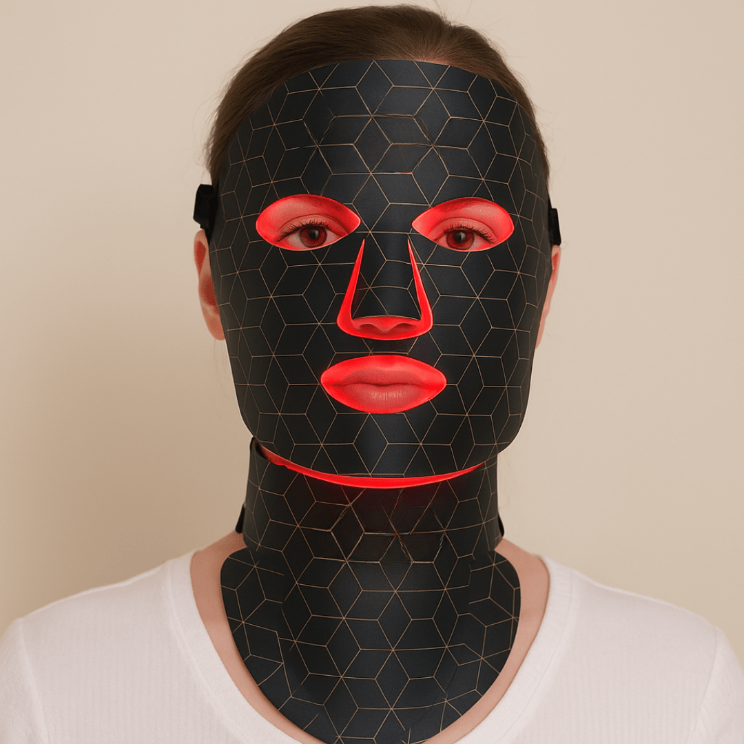 VitaRed - Rotlicht Gesichtsmaske LED - Lichttherapie für straffere Haut, Faltenminderung & Tiefenpflege gegen Hautalterung - épure paris