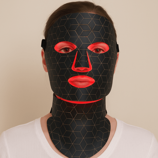 VitaRed - Rotlicht Gesichtsmaske LED - Lichttherapie für straffere Haut, Faltenminderung & Tiefenpflege gegen Hautalterung - épure paris
